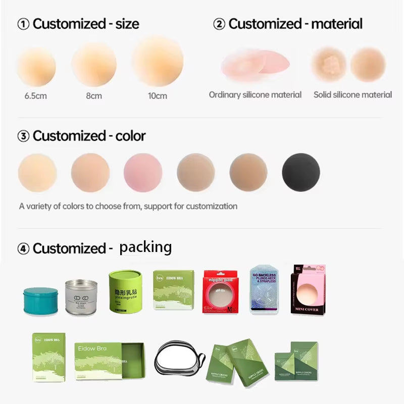 Adhesive Stick-On Bra Silicone Invisible Bra Strapless Backless Strong Support Sweatproof Breathable Reusable Women'S Bra